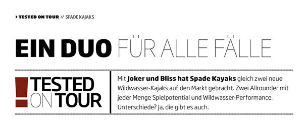 Kanu Magazin Test Bliss und Joker