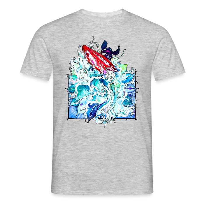 Kayak Spirit Männer Bio-T-Shirt mit V-Ausschnitt von Stanley & Stella - Grau meliert