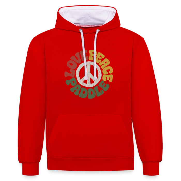 Paddlers for Peace Kontrast-Hoodie - Rot/Weiß
