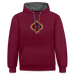 Spade Raute Kontrast-Hoodie - Weinrot/Anthrazit