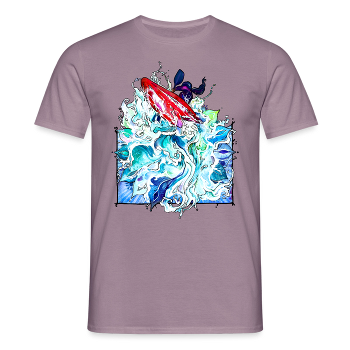 Kayak Spirit Männer Bio-T-Shirt mit V-Ausschnitt von Stanley & Stella - Lilagrau 