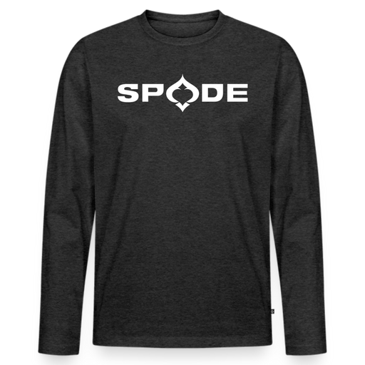 Men's Spade Logo Premium Organic Long Sleeve Shirt - heather anthracite