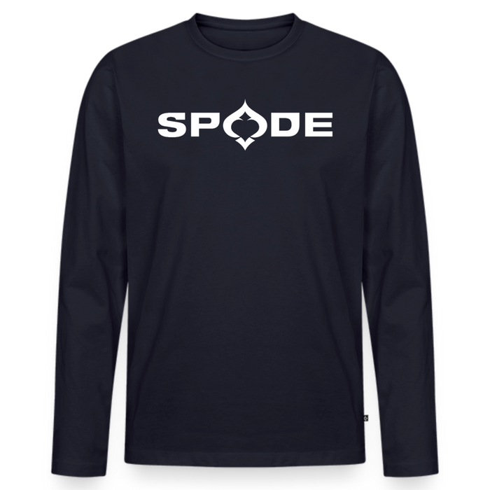 Men's Spade Logo Premium Organic Long Sleeve Shirt - navy