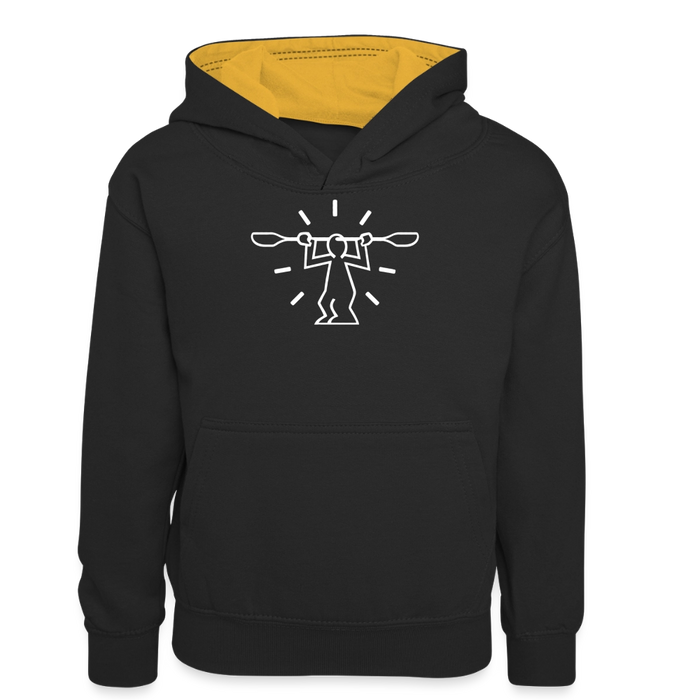 Paddle Maniac Teenager Kontrast-Hoodie - Schwarz/Gold