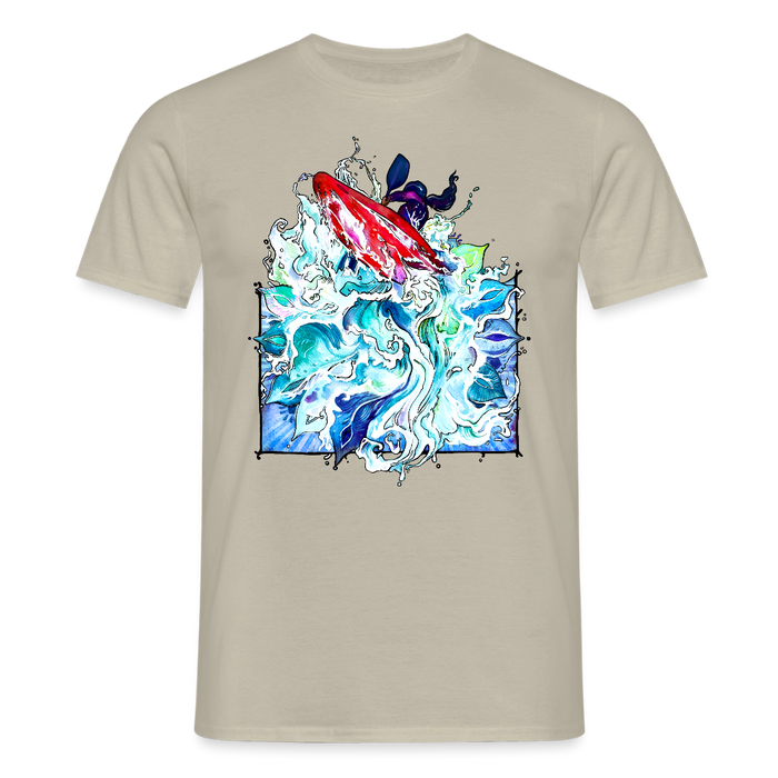 Kayak Spirit Männer Bio-T-Shirt mit V-Ausschnitt von Stanley & Stella - Sandbeige