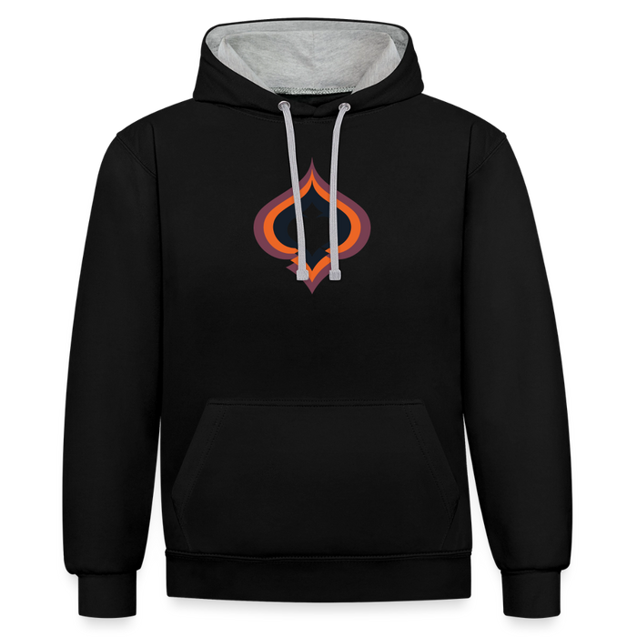 Spade Raute Kontrast-Hoodie - Schwarz/Grau meliert