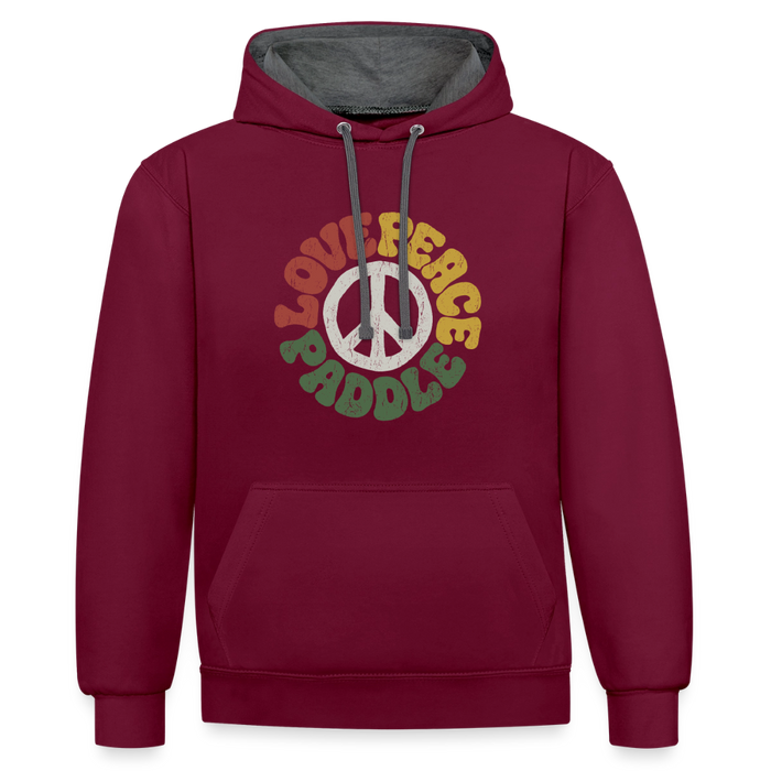 Paddlers for Peace Kontrast-Hoodie - Weinrot/Anthrazit