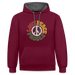 Paddlers for Peace Kontrast-Hoodie - Weinrot/Anthrazit