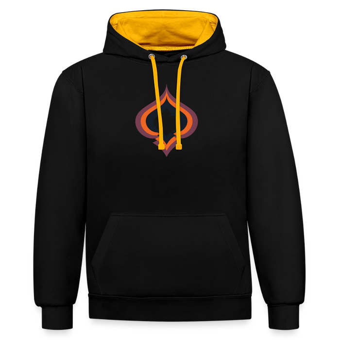 Spade Raute Kontrast-Hoodie - Schwarz/Gold