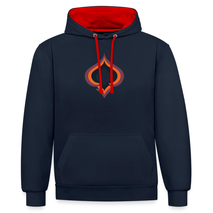 Spade Raute Kontrast-Hoodie - Navy/Rot