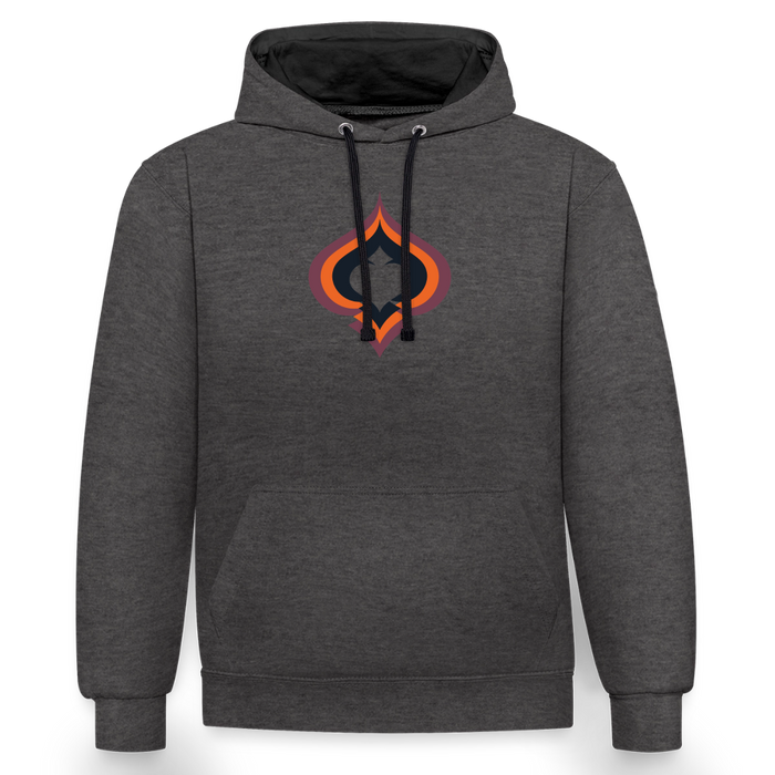 Spade Raute Kontrast-Hoodie - Anthrazit/Schwarz