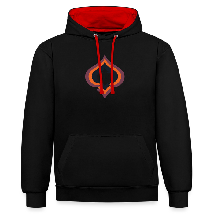 Spade Raute Kontrast-Hoodie - Schwarz/Rot