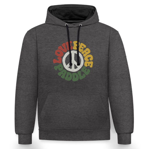 Paddlers for Peace Kontrast-Hoodie - Anthrazit/Schwarz