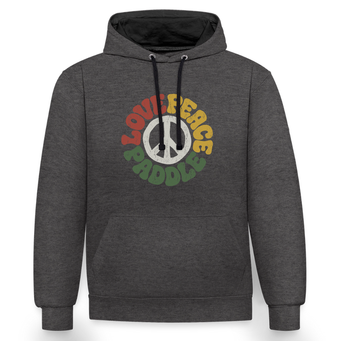 Paddlers for Peace Kontrast-Hoodie - Anthrazit/Schwarz