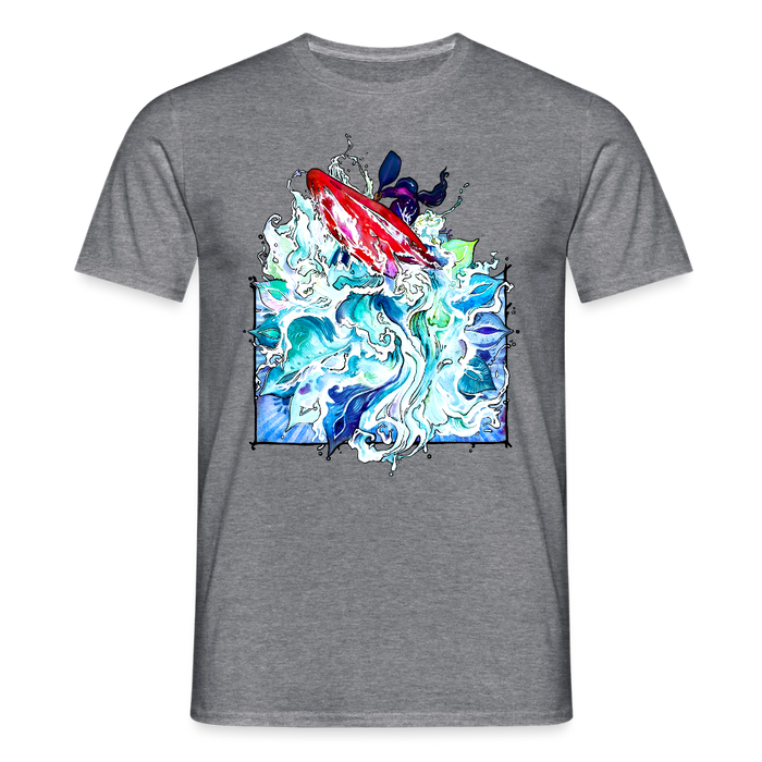 Kayak Spirit Männer Bio-T-Shirt mit V-Ausschnitt von Stanley & Stella - Graphit meliert
