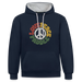 Paddlers for Peace Kontrast-Hoodie - Navy/Grau meliert