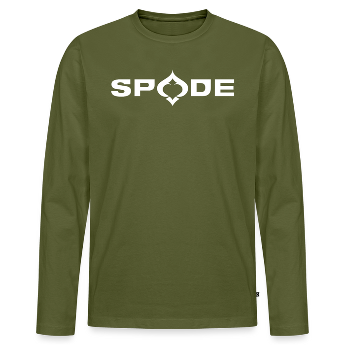 Men's Spade Logo Premium Organic Long Sleeve Shirt - khaki