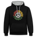 Paddlers for Peace Kontrast-Hoodie - Schwarz/Grau meliert