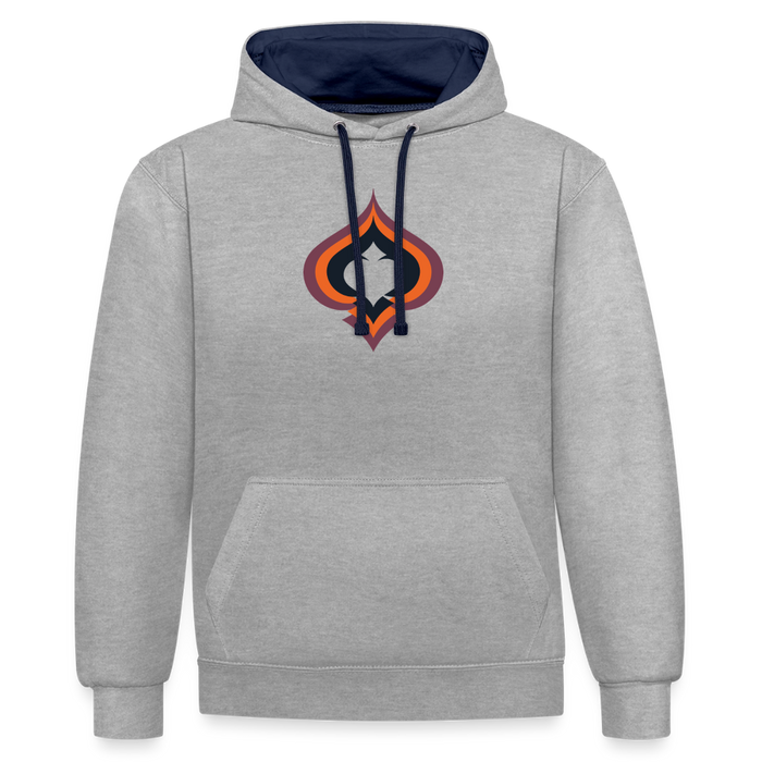 Spade Raute Kontrast-Hoodie - Grau meliert/Navy
