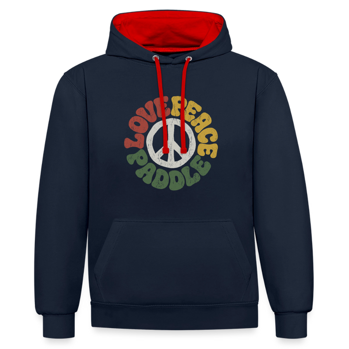 Paddlers for Peace Kontrast-Hoodie - Navy/Rot