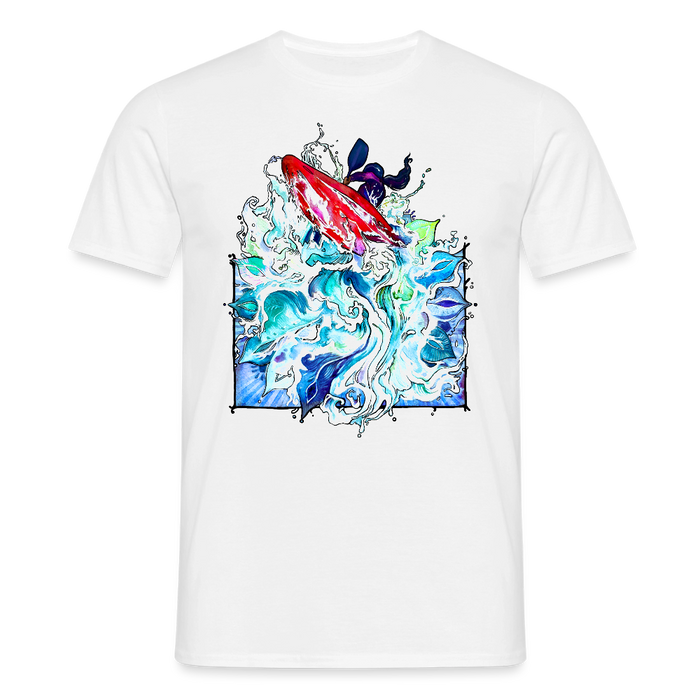 Kayak Spirit Männer Bio-T-Shirt mit V-Ausschnitt von Stanley & Stella - Weiß