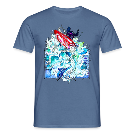Kayak Spirit Männer Bio-T-Shirt mit V-Ausschnitt von Stanley & Stella - Taubenblau 
