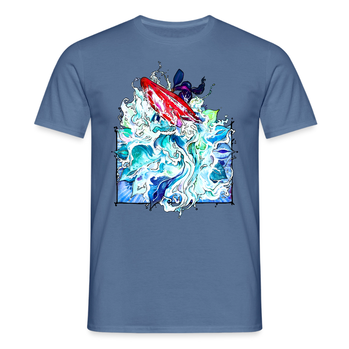 Kayak Spirit Männer Bio-T-Shirt mit V-Ausschnitt von Stanley & Stella - Taubenblau 