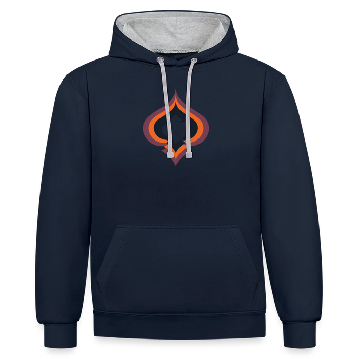 Spade Raute Kontrast-Hoodie - Navy/Grau meliert