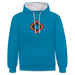 Spade Raute Kontrast-Hoodie - Pfauenblau/Grau meliert