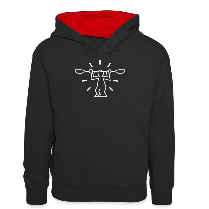 Paddle Maniac Teenager Kontrast-Hoodie - Schwarz/Rot
