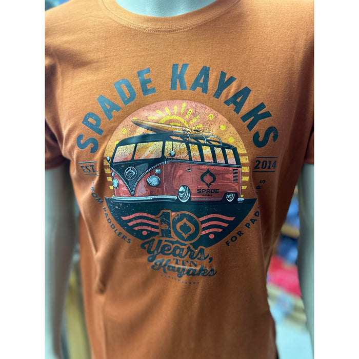 Spade Kayaks 10 Year Aniversary T-Shirt in terracotta